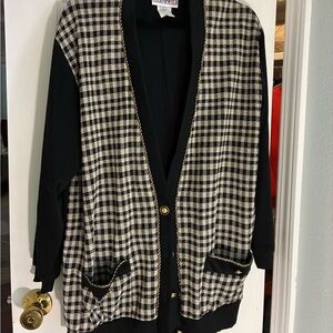 Black and White Checkered Cardigan